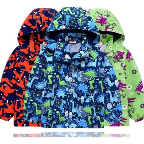 Boys Jackets Spring Autumn Windproof Cartoon Pattern Fleece Outerwear Children Coats For Kids 98-152 Kids Wear