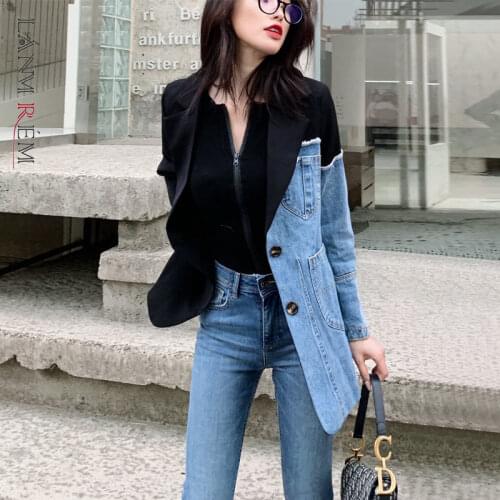 LANMREM Women's Denim Blazers