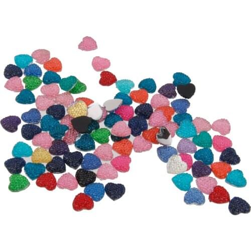 Hot 100pcs 12mm Resin Heart Flatback Buttons DIY Crafts Embellishments Wedding Dress Decoration Sewing Supplies Access Gift