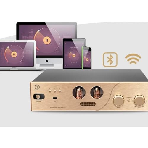 MK8200 80W+80W HIFI Bluetooth 4JC64JD6 tube pre-amp TTC5200 power tube audio amplifier USB lossless decoding MP3 playback