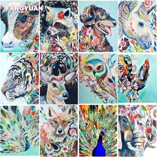 Full Square Round Drill Diamond Embroidery 5D Diy Diamond Painting Colorful Animals Cross Stitch Kits Mosaic Painting Home Decor