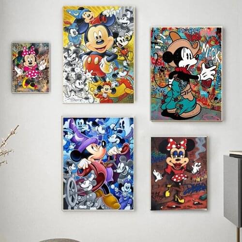 Disney Mickey Mouse Diamond Painting Diamond Embroidery Full Round Graffiti Street Art Cross Stitch Kits Mosaic Home Decor Gift