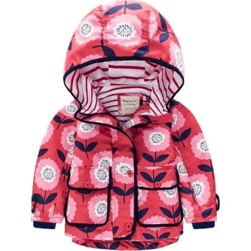 New girls' jackets Europe and America childrens childrens baby loose casual hooded windbreaker jacket