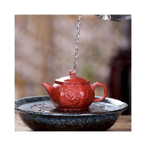 Creative yixing manual recommended dahongpao six westerndragons palace lantern creative new kung fu tea kettle gifts recommended
