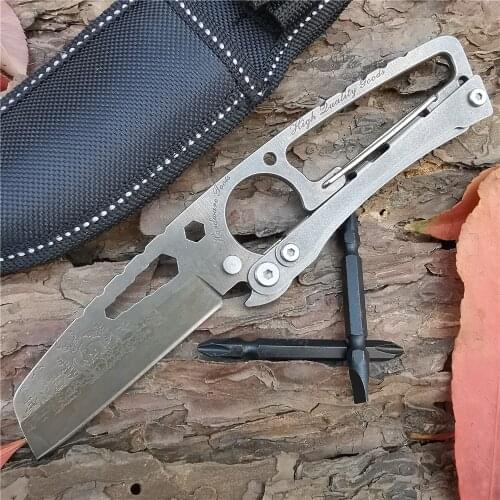 Outdoor Tactical Camping Hunting Survival Pocket Fixed Blade Knife Straight Knives 8cr13 Steel Blade 58HRC + Nylon Sheath