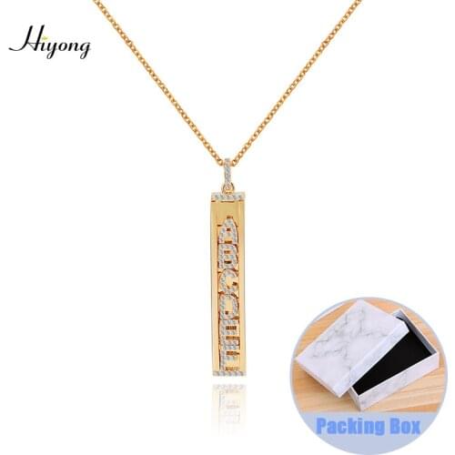 Personalized Name Necklace Gold Silver Color Custom Necklace DIY Intitial Letter Necklaces Stainless Steel Zirconia Jewelry