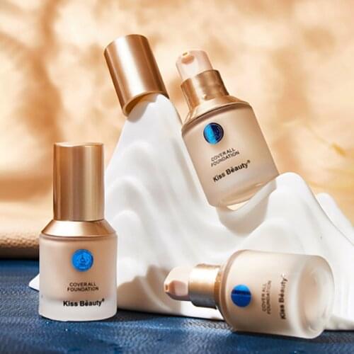 Kiss Beauty Matte Liquid Foundation Long-lasting Makeup Concealer Foundation Moisturizing Concealer Oil Control Waterproof TSLM2