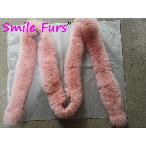 Qearlstar 100% Natural Fox Fur Trims Strips 2meter/lot Clothes Accessories Genuine Fur For Down Coat Hood Collar Hat WLC1902