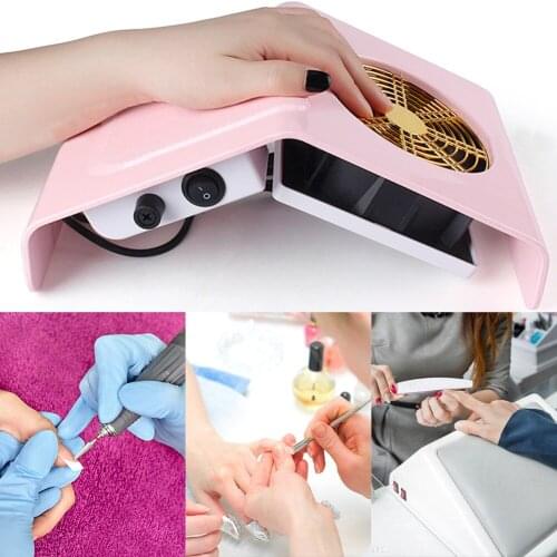 Electric Nail Dust Collector Single Fan 30W Strong Suction Crumb Vacuum Cleaner Bag Home Manicure Art Extractor