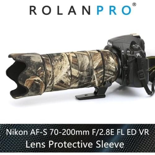 ROLANPRO Waterproof Lens Camouflage Coat Rain Cover for Nikon AF-S 70-200mm f/2.8E FL ED VR lens Protective Sleeve coat lens cap