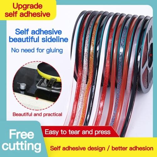 6M Beautiful Side Line Self-Adhesive Ceiling Frame Background Wall Decoration Strip Beautiful Stitching Line Decoration Line C50