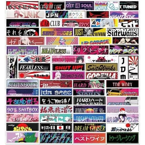 10/66pcs Jdm Anime Series Racing Car Stickers for Car Motorcycle Bike Skateboard Laptop Luggage Modification Cool Vinyl Decals
