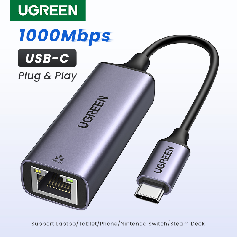 UGREEN Type C Ethernet USB C to Ethernet Adapter for MacBook Pro Samsung S20 S10 S9 Note10 Type C Network Card USB Ethernet RJ45