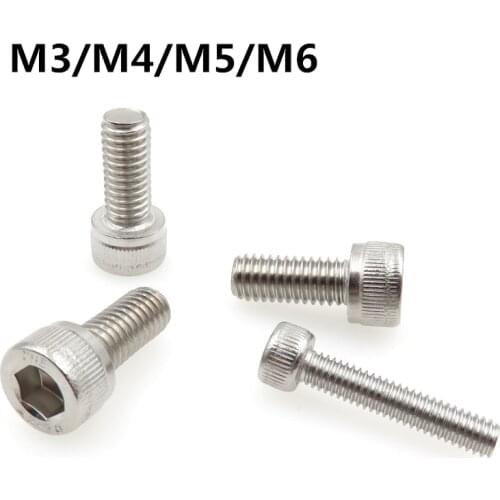 M3/M4/M5/M6 DIN912 304 Stainless Steel Hexagon Socket Head Cap Screws Inner Hex Socket Bicycle Bolt Metric Thread
