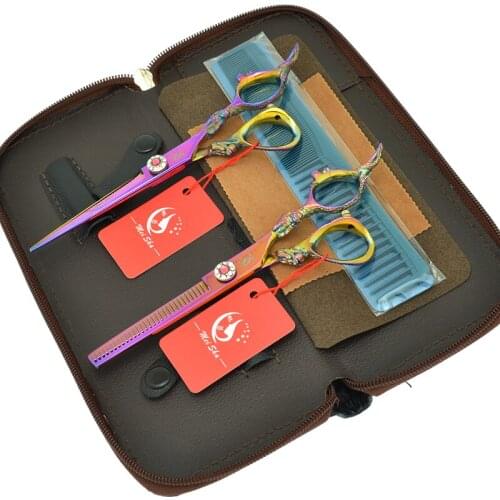 Meisha 6.0'' Hairdressers Scissors Japanese 440c Hair Cutting Shears Salon Thinning Scissors Dragon Handle Hair Clippers A0099A