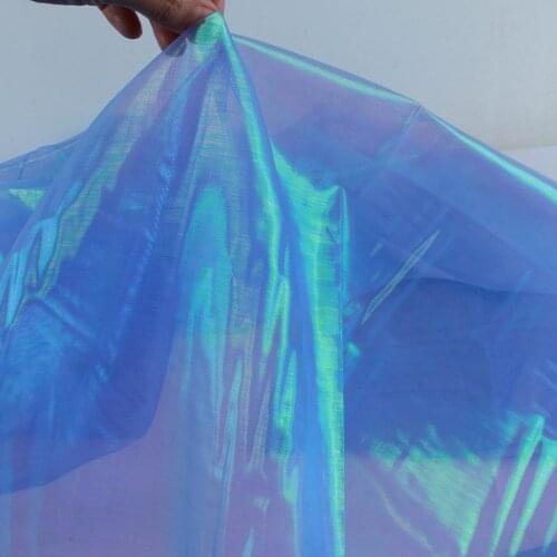 Bright Shiny Iridescent Color Voile Yarn Gauze Fabric for Dress Making 150cm Wide By Yard