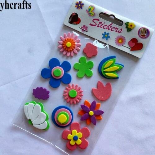 1Bag/Lot,3D Foam heart butterfly flower foam stickers Spring decoration Valentine wedding crafts Gifts Favor Toys Easter holiday