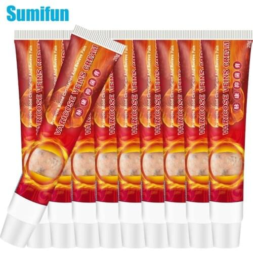 Sumifun 10pcs Varicose Veins Ointment Medical Plaster Skin Care Treatment Vasculitis Phlebitis Spider Varicosity Angiitis Creams