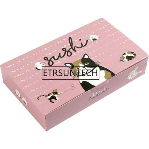 200pcs Disposable Sushi Box Rice Ball Paper Packing Box For Fast Food Shop Restaurant Sushi Box Packaging Supplies