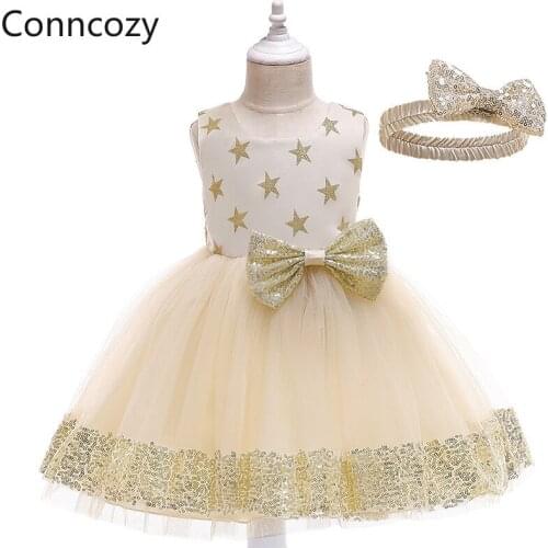 2021 Net Gauze Puffy Headband Dress Flower Girl Dress Christmas Holiday Dress Kids Dress Birthday Party Princess Dress Girl