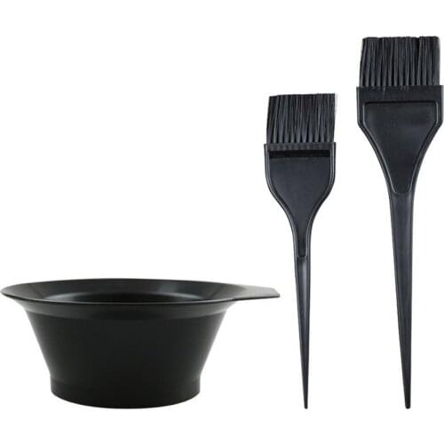 3 Pcs Sturdy Hair Dye Mixing Bowl Brushes Colouring Tint Colour Brush Kit Salon Highlighting Dyeing Kit