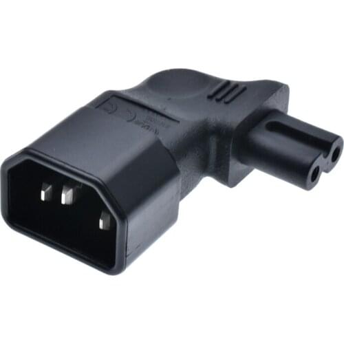IEC 320 C14 to C7 Right angle Plug adapter IEC C7 to C14 3pin male to 2pin female changer adapter