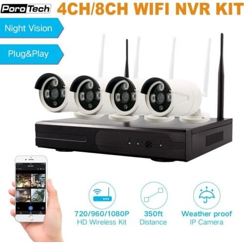 Wireless 4CH 8CH NVR Kit Night vision Camera System 960P/1080P Wifi Video 4 Channel CCTV System Camera NVR Kits Motion Detection