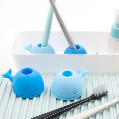 Cute Cartton Whale Toothbrush Pen Makeup Brush Holder Toothbrush Holder Home Office Desktop Decor Washstand Organizer