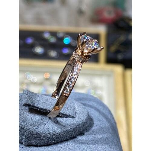 Moissanite rings jewelry diamond 1ct S925 Silver rhodium plated for women engagement wedding party anniversary gift