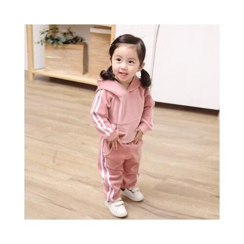 Girl Sets Fashion Gold Velvet Sports Suit Toddler Baby Hooded Pullover Pants 2pcs Kids Clothing New Year Costume Baby Clothes