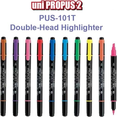 1pcs Japan uni PROPUS 2 Highlighter pen Marker Pen PUS-101T Student Office 10 Colors Available