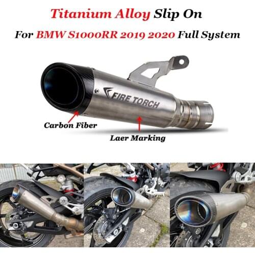 Slip On For BMW S1000RR 2019 2020 Motorcycle Exhaust Escape Modified Titanium Alloy Muffler Carbon Fiber DB Killer Link Pipe