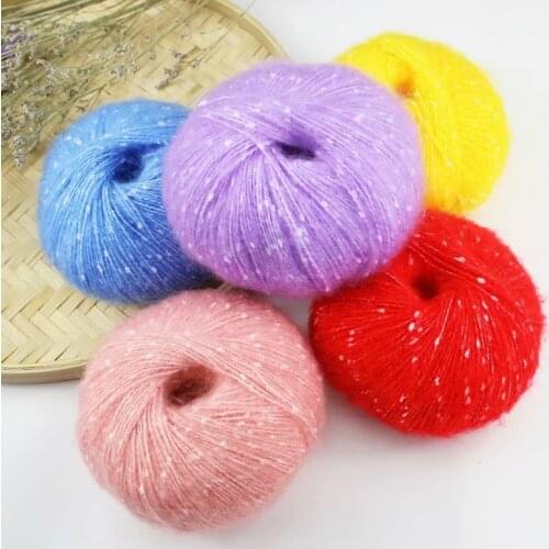50g/ball mohair yarn crochet Skin-friendly Snowflake Pony Mohair Yarn Handmade DIY Woven Fine Wool Baby Sweater Scarf Neck Shawl