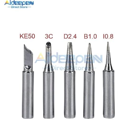 5Pcs KE50+3C+D2.4+B1.0+I0.8 908 Adjust Temperature Soldering iron Head Set Soldering Station Electric Soldering Iron Tip Sting