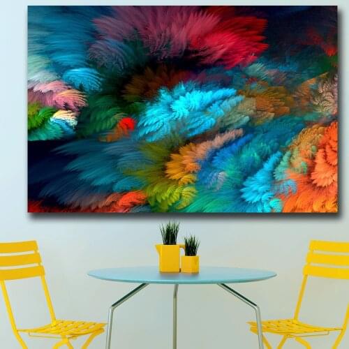 Wxkoil Wall Art Rainbow Colorful Colors Splash III Wall Picture For Living Room Home Decor Oil Painting On Canvas Wall Painting