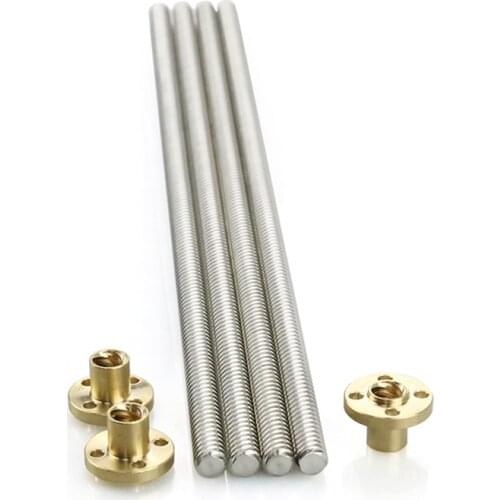 Deek-Robot New 3D Printer T8 8mm Rod Lead Screw Nut Z Axis Linear Rail Bar Shaft 100 - 600mm