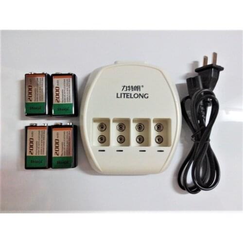 NEW 4PCS 1000mAh SUPER BIG 9V NI-MH 9 Volt Batterie Hersteller garantie+1PCS 4-slot 9V high current charger