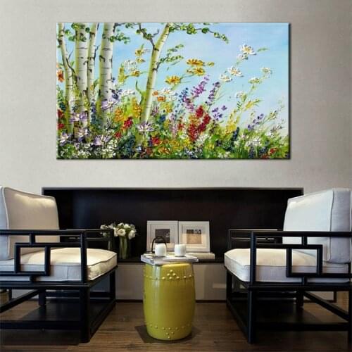 3D Knife Thick texture flower abstract oil painting wall art home decoration modern painting on canvas handmade for living room