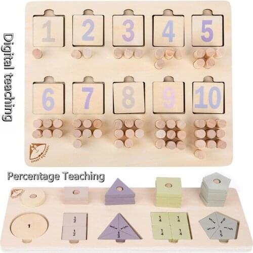 Montessori Teaching Aids Wooden Puzzles Geometric Shape Matching Cognitive Boards Children Early Childhood Education Toys