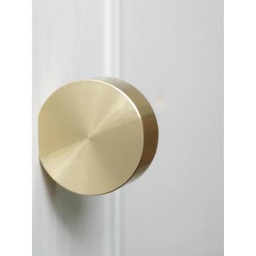 1'' 1.5'' Pure Copper Simple Cabinet Knob Handle Dresser Knobs Gold Brass Drawer Pulls Handles Knob Kitchen Cupboard Knobs