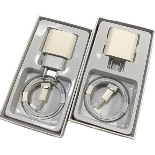 10set Original 20W PD Fast Charging set with 1m usb c cable for iphone 11 Pro Max XS XR iPad Type-C Cable Quick charger adapter