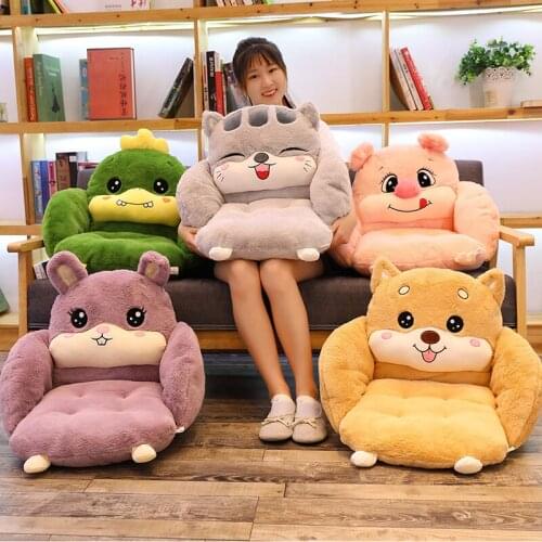 Plush Sofa Seat Cartoon Shapes Cute Stuffed Animal Cushion Mini Home Furniture Gift for Kids
