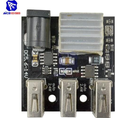 Diymore DC-DC 9V/12V to 5V 8A Step Down Power Charger Bank Board 3 USB Charging Module Step-Down Buck Converter for Arduino