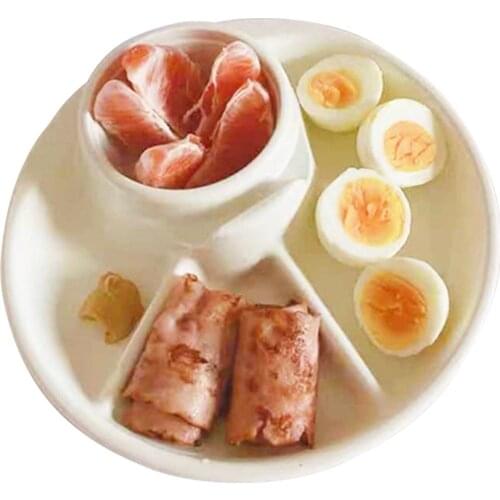 Portable Breakfast Divided Plate Barbecue Picnic Tray Portion Control Plate For Healthy Eating For Adults Kids Dinner Plate