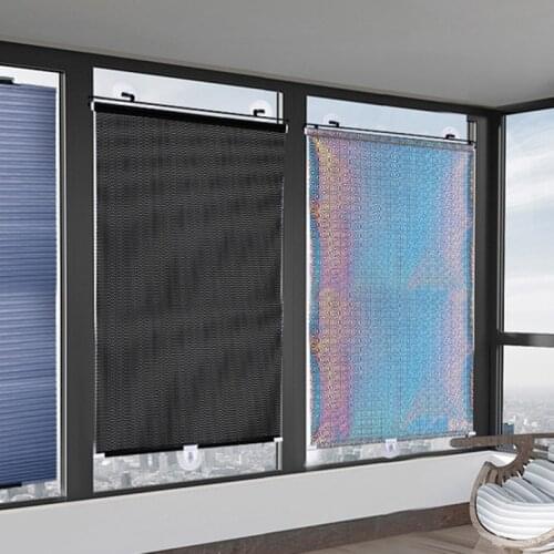 Portable Retractable PVC Sun Shade Curtain Window Glass Sunscreen Roller Blind for Office Kitchen Bedroom Shading Membrane