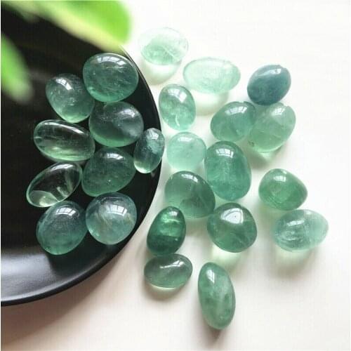 Drop Shipping 100g 10-30mm Natural Tumbled Polished Green Fluorite Stones Natural Crystals Gemstone Natural Stones and Crystals