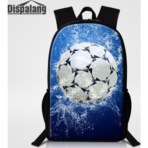 Dispalang 3D Printing Footballs Soccers Middle School Student Backpack Basketballs Mochila Escolar Children Shoulder Bags Rugzak