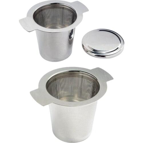 Stainless Steel Tea Infuser Silver Mesh Kitchen Accessories Reusable Strainer Binaural Tea Leak Tea Filter Mesh Tea Infuser