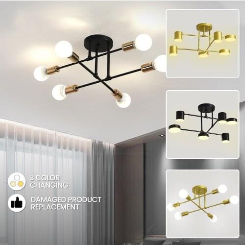 Morden Ceiling Chandelier Golden Droplight Decoration Lamp Nordic Black Led Ceilling Lights for Living Room Bedroom Indoor