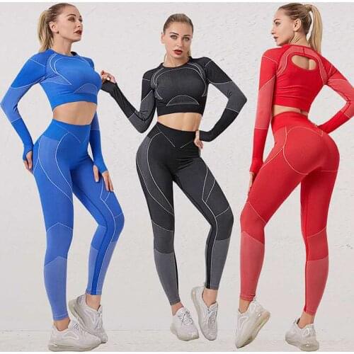 Tracksuit women Female Sport Gym suit Wear Running Clothes women Fitness Sport Yoga Suit Long Sleeve Sportswear leggings women